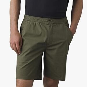 Prana Double Peak E-Waist 8" Short Men's M Cargo Green Standard Fit Drawstring